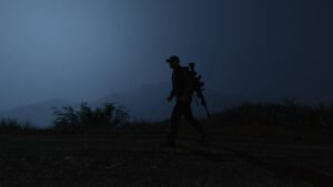 Silhouette image with dark blue background in Ghost Recon WIldlands
