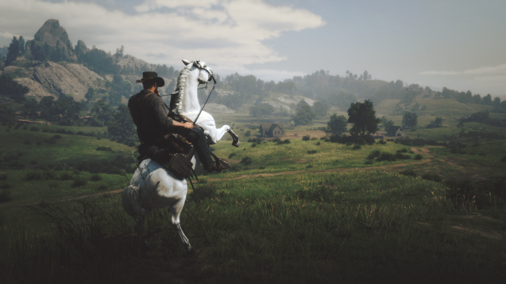 White Arabian rearing - RDR2