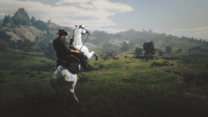 White Arabian rearing - RDR2